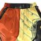 Women Cropped ankle pants - Brown : Vermilion-Red & Yellow Block