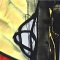 Women Cropped ankle pants - Brown : Vermilion-Red & Yellow Block