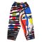 Women Cropped ankle pants - Multicolor : Colorful Dots under Black Stripes