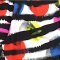 Women Cropped ankle pants - Multicolor : Colorful Dots under Black Stripes