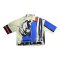 เสื้อเชิ้ตผู้หญิง - สีน้ำเงิน : ลายพลังในมุมฉาก