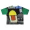 Over size t-shirt - Green : Black striped abstarct