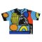 Over size t-shirt - Blue : Modern abstract multicolor