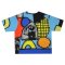 Over size t-shirt - Blue : Modern abstract multicolor