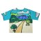 Over size t-shirt - Blue : Picturesque mountain scenery