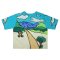 Over size t-shirt - Blue : Picturesque mountain scenery