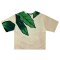 Over size t-shirt - Cream : A butterfly landed softly on the vibrant blue hibiscus.