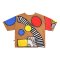 เสื้อตัวหลวม - สีน้ำตาล : ลายโครงสร้างสีสด