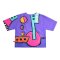เสื้อตัวหลวม - สีม่วง : ลายอาร์ติเคิลเรขา
