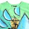 เสื้อตัวหลวม - สีเขียว : ลายเสี้ยวลาย