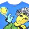 เสื้อตัวหลวม - สีน้ำเงิน : ลายไวโอลินแห่งอิสระ