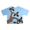 เสื้อตัวหลวม - สีฟ้า : ลายนกฮูกใต้แสงจันทร์