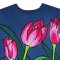 Over Size T-Shirt - Blue : Midnight Tulips