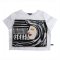 เสื้อครอปผู้หญิง - สีขาว : ลายหญิงสาวในลายเส้นขาวดำ