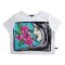 เสื้อครอปผู้หญิง - สีขาว : ลายรอยยิ้มพฤกษา
