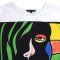 เสื้อครอปผู้หญิง - สีขาว : ลายหน้ากากแห่งอารมณ์