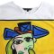 Woman Crop Blouse - White : Two Faces of Her in Yellow Frame