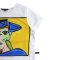 Woman Crop Blouse - White : Two Faces of Her in Yellow Frame