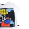 เสื้อครอปผู้หญิง - สีขาว : ลายสหบรรเลงแห่งรูปทรง