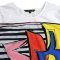 เสื้อครอปผู้หญิง - สีขาว : ลายทัศนียภาพแห่งความเงียบ