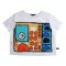 Woman Crop Blouse - White : The Dynamics of Chromatic Forms