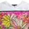 Woman Crop Blouse - White : Pink Vernal Brilliance