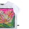 Woman Crop Blouse - White : Pink Vernal Brilliance