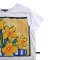 Woman Crop Blouse - White : Daffodils in a blue vase.
