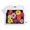 Woman Crop Blouse - White : Floral Revelry in the Nocturne