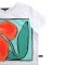Woman Crop Blouse - White : Radiant Bloom in Mint Solitude