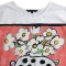 Woman Crop Blouse - White : Joyful Blooms in Polka Vase