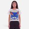 Woman Crop Blouse - White : The Blue Cat Charm
