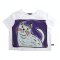 Woman Crop Blouse - White : The Chubby White on Purple