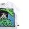 Woman Crop Blouse - White : Tuxedo Camouflage in Monstera Leaf