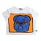 Woman Crop Blouse - White : Bulldog Swagger & Red Glasses