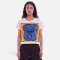 Woman Crop Blouse - White : Bulldog Swagger & Red Glasses