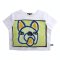 Woman Crop Blouse - White : Playful Frenchie