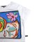 Woman Crop Blouse - White : Mandarin Duck Chromatic Waltz