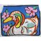 Woman Crop Blouse - White : Mandarin Duck Chromatic Waltz
