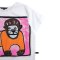 เสื้อครอปผู้หญิง - สีขาว : ลายเสน่ห์กอริลลาเสื้อส้ม