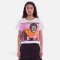 เสื้อครอปผู้หญิง - สีขาว : ลายเสน่ห์กอริลลาเสื้อส้ม