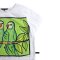 เสื้อครอปผู้หญิง - สีขาว : ลายนกแก้วคู่รักในพงไพร