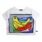 เสื้อครอปผู้หญิง - สีขาว : ลายวิหคอิสระและจังหวะสี