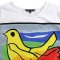 เสื้อครอปผู้หญิง - สีขาว : ลายวิหคอิสระและจังหวะสี