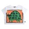 เสื้อครอปผู้หญิง - สีขาว : ลายเต่าซ่าแว่นหัวใจ