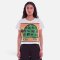 เสื้อครอปผู้หญิง - สีขาว : ลายเต่าซ่าแว่นหัวใจ