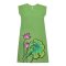 Woman Sleeve Casual Dress - Green : Beautiful pink lotus blossoms