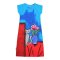 Woman Sleeve Casual Dress - Blue : White Cat With Tulips Flower