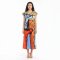 Woman Sleeve Casual Dress - Brown  : Multicolor Graphics
