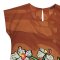 Woman Sleeve Casual Dress - Brown : Orchid flowers